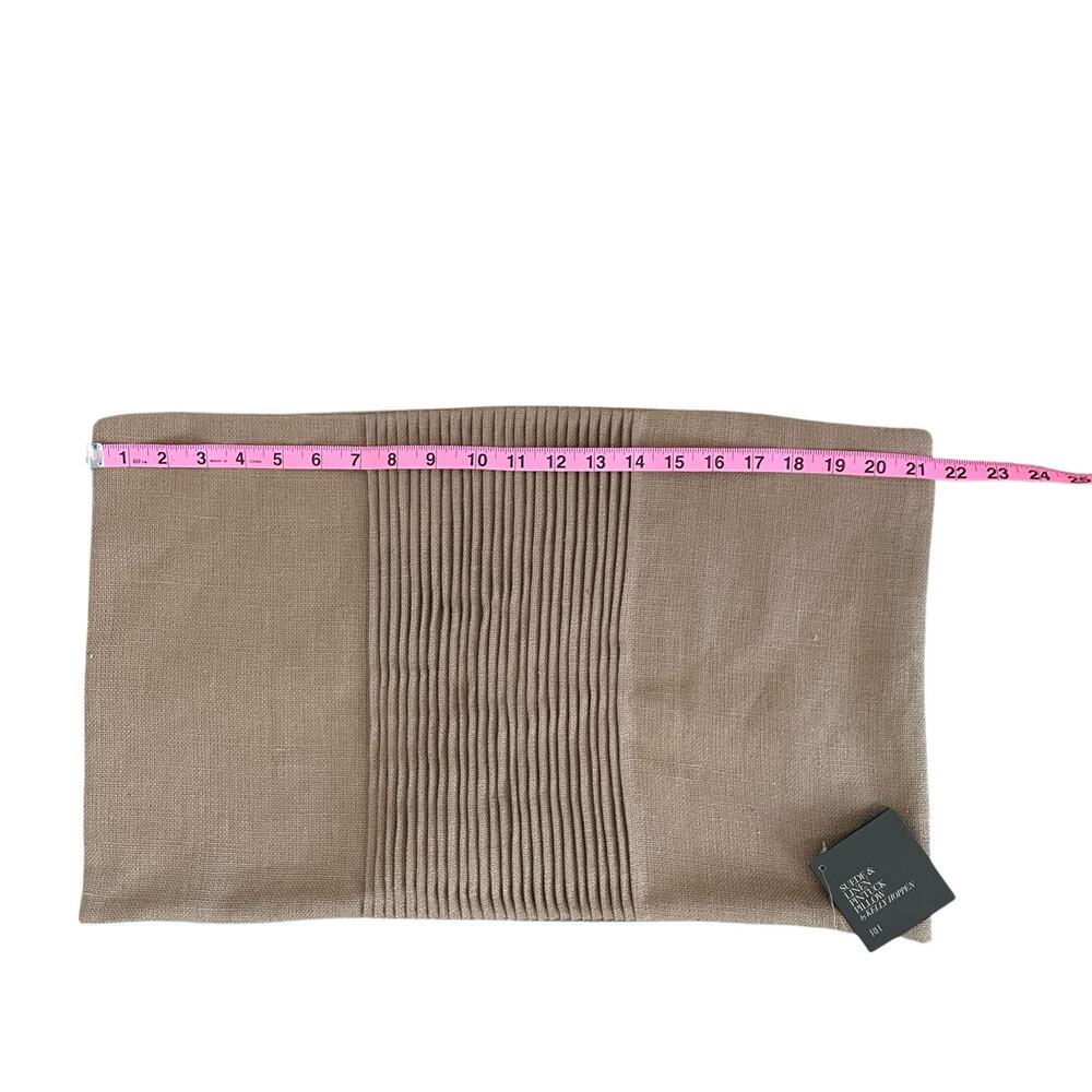 Restoration Hardware Suede & Linen Lumbar Pillow Cover 13x21 Camel NEW - Picture 8 of 13